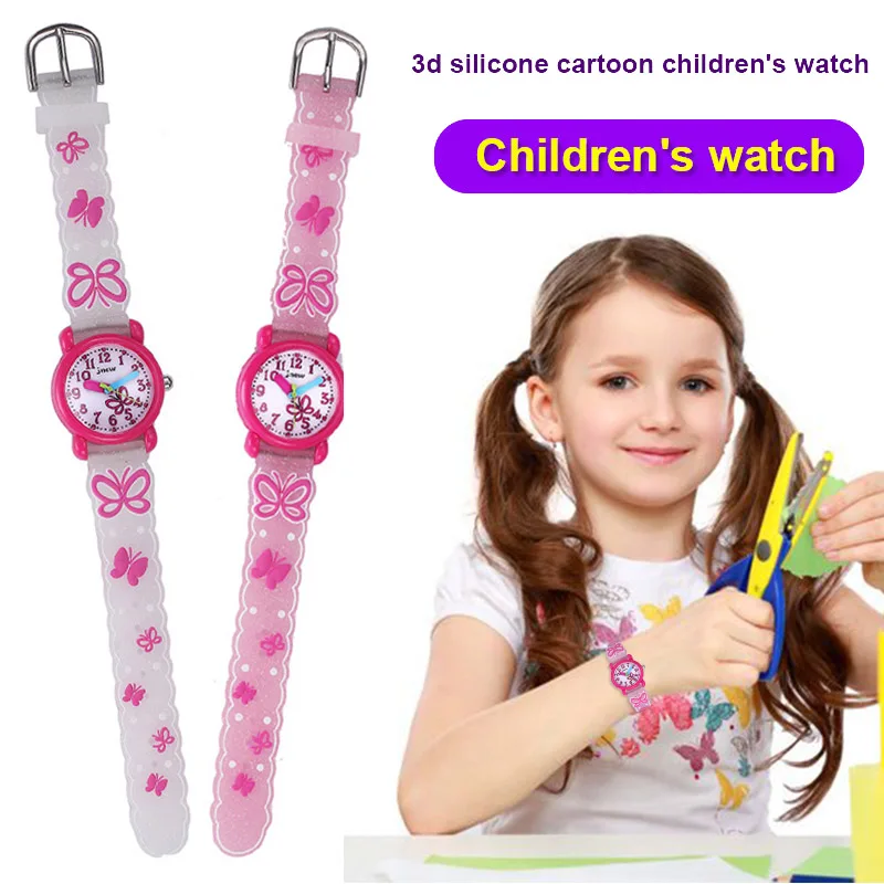 

1 Pcs Children Kids Wrist Quartz Watch Round Dial Cute Waterproof Gift for School CX17