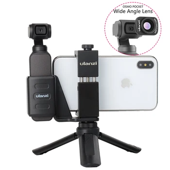 OSMO Pocket Handheld Phone Holder Bracket Fixed Stand Mobile Holder Clamp w Large Wide-Angle Lens for DJI OSMO Pocket dropship