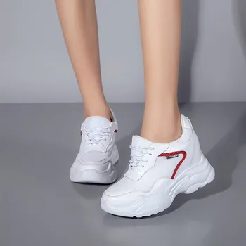

2019 Apring Autumn Women Wedges Shoes High Top Fashion Women Casual Shoes Female Height Increasing Platform Women Sneakers