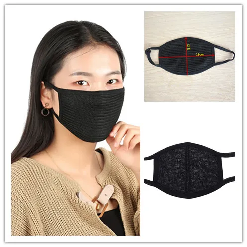 

1PC Unisex Black Cotton Anti-dust Mask Outdoor Sports Cycling Wearing Windproof Warm Face Mouth Half Mask Cool