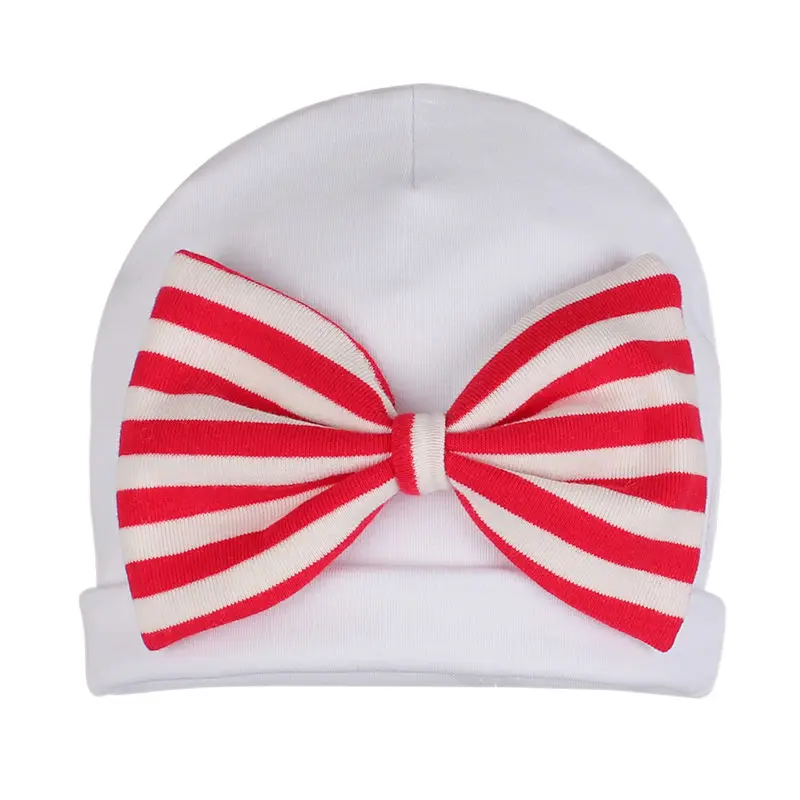 White Baby Beanie Hat Big Bowknot Newborn Boys Girls Hospital Cap High Quality Pure Cotton Soft Comfortable Infant Skull Hat Cap 2019 New (18)
