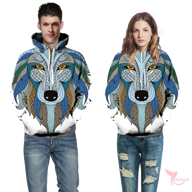 Wolf 3D Digital Printed Skateboard Hoodies Men Women Parkour Hooded Pullovers Running Sweatshirts Couples Gym Sportswear Clothes