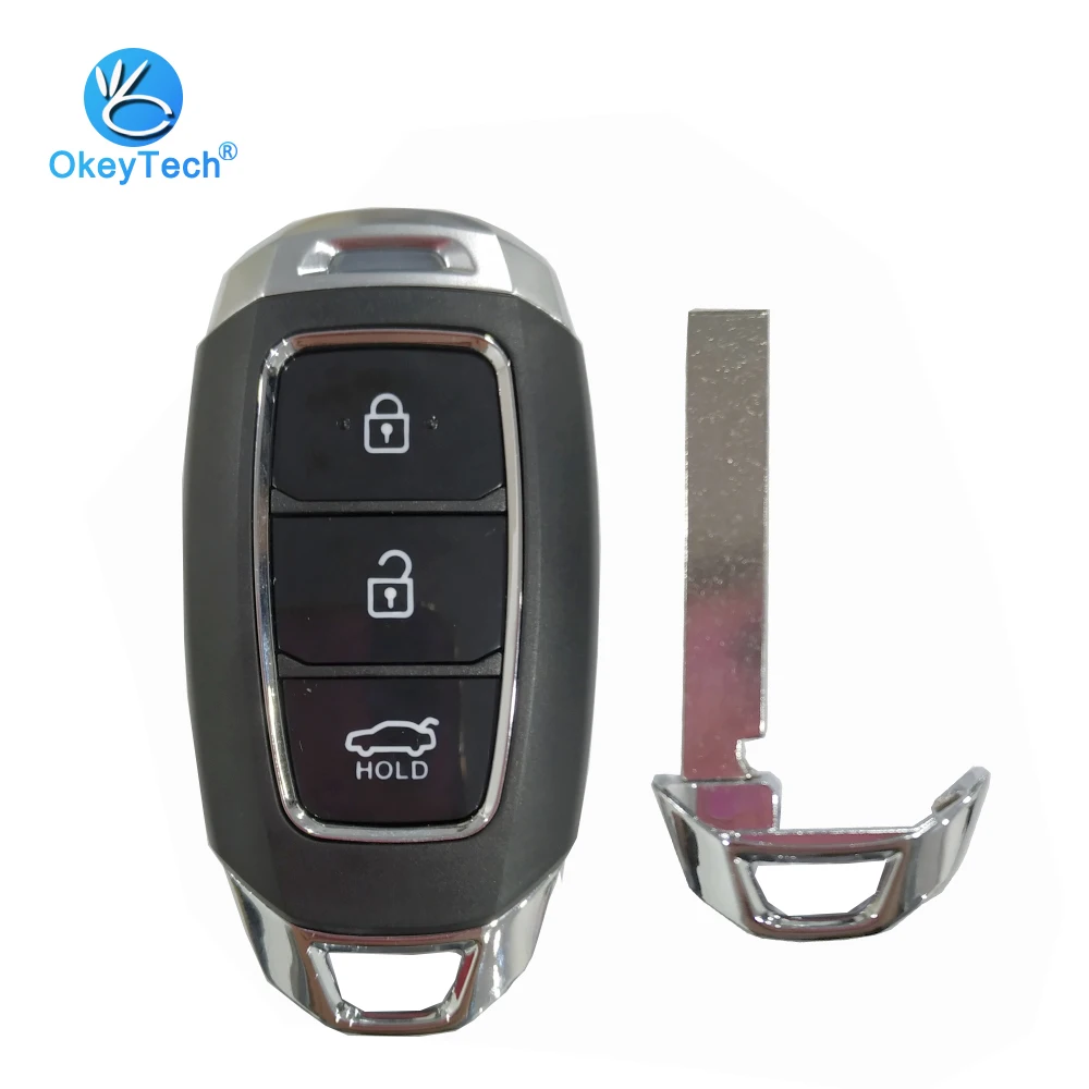 OkeyTech 3 Button Smart Card Key Remote Fob Keyless for Hyundai Tucson I30 Creta Solaris with