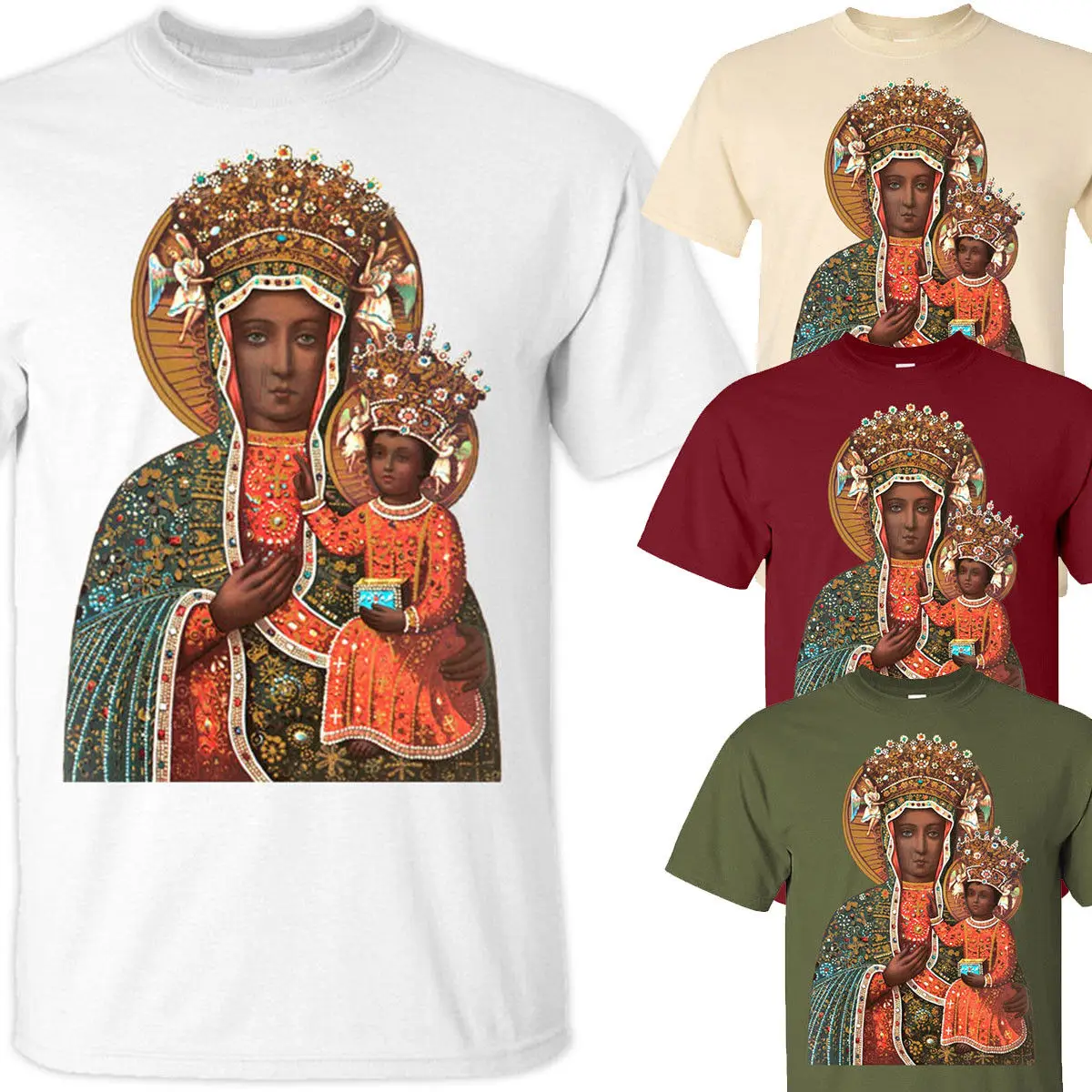 

BLACK MADONNA of Czestochowa V2Christian Mary T Shirt sizes S-5XL POLAND Free shipping Harajuku Tops Fashion Classic Unique