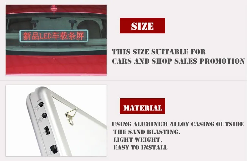 Suporte a Rolagem de Texto Tela de Exibição de Publicidade Módulo de Sinal Led Red Light Usb Programável Levou Exibição Carro Dc12v Levou Levou 15 High Quality sign led module