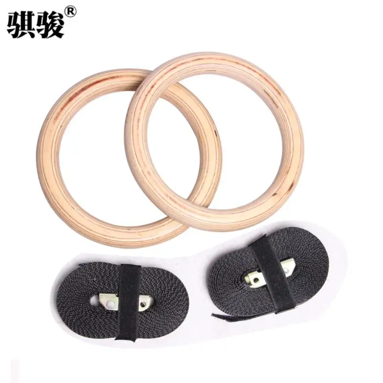 High quality birch wool home gymnastics rings adjustable length fitness