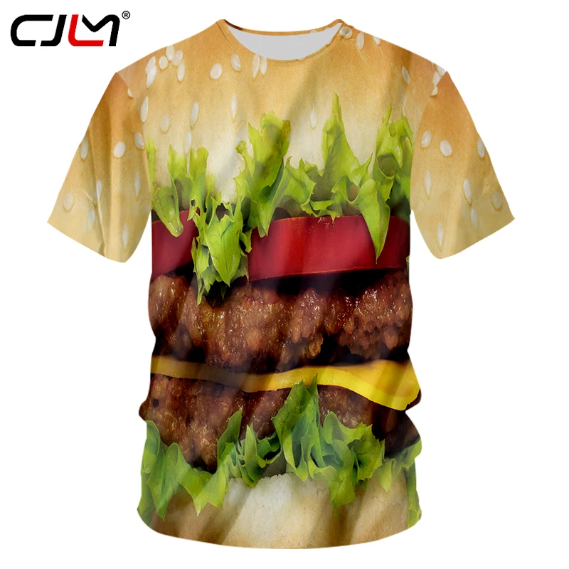 CJLM Мужская Футболка Harajuku Cheese Burger Camiseta Cheeseburger футболка с изображением гамбургера