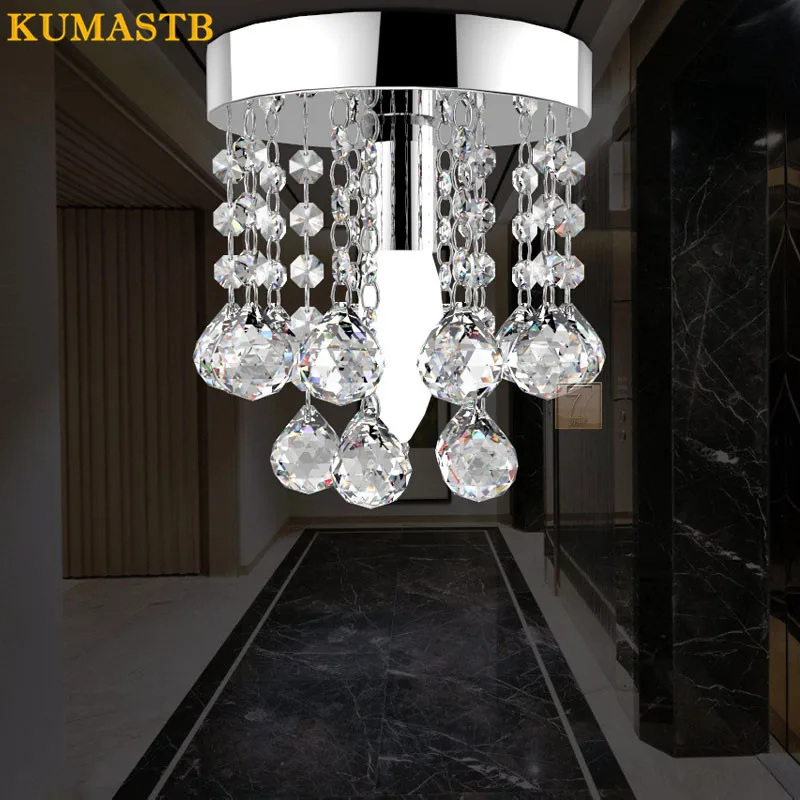 

Modern LED Ceiling Light Round Crystal Lustre Luminarias Para Sala Surface Mounted Abajur Crystal Ceiling Lamp