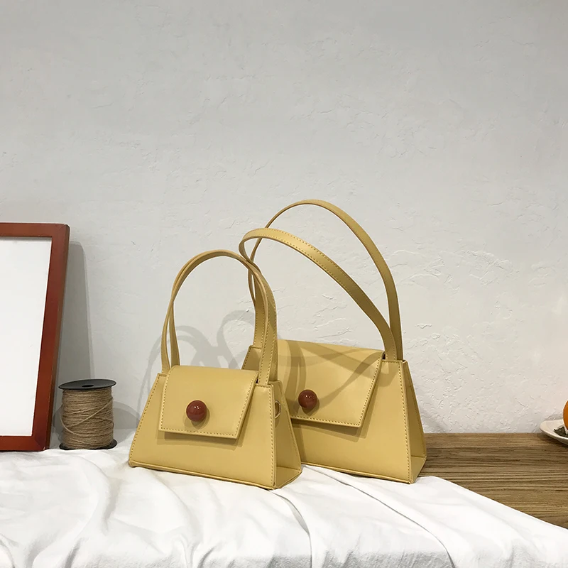 

Chic Pearl Button Designer Tote Messenger Bags Brand Vintage Women Luxury Leather Handbags Trendy Triangle Ladies Shoulder Bag