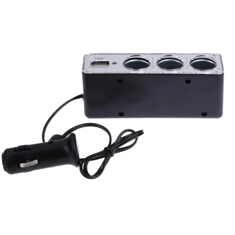 

12V-24V USB 3 Car Cigarette Lighter Socket Splitter Charger Power Adapter DC with USB Port Plug Interior Parts Car Charger