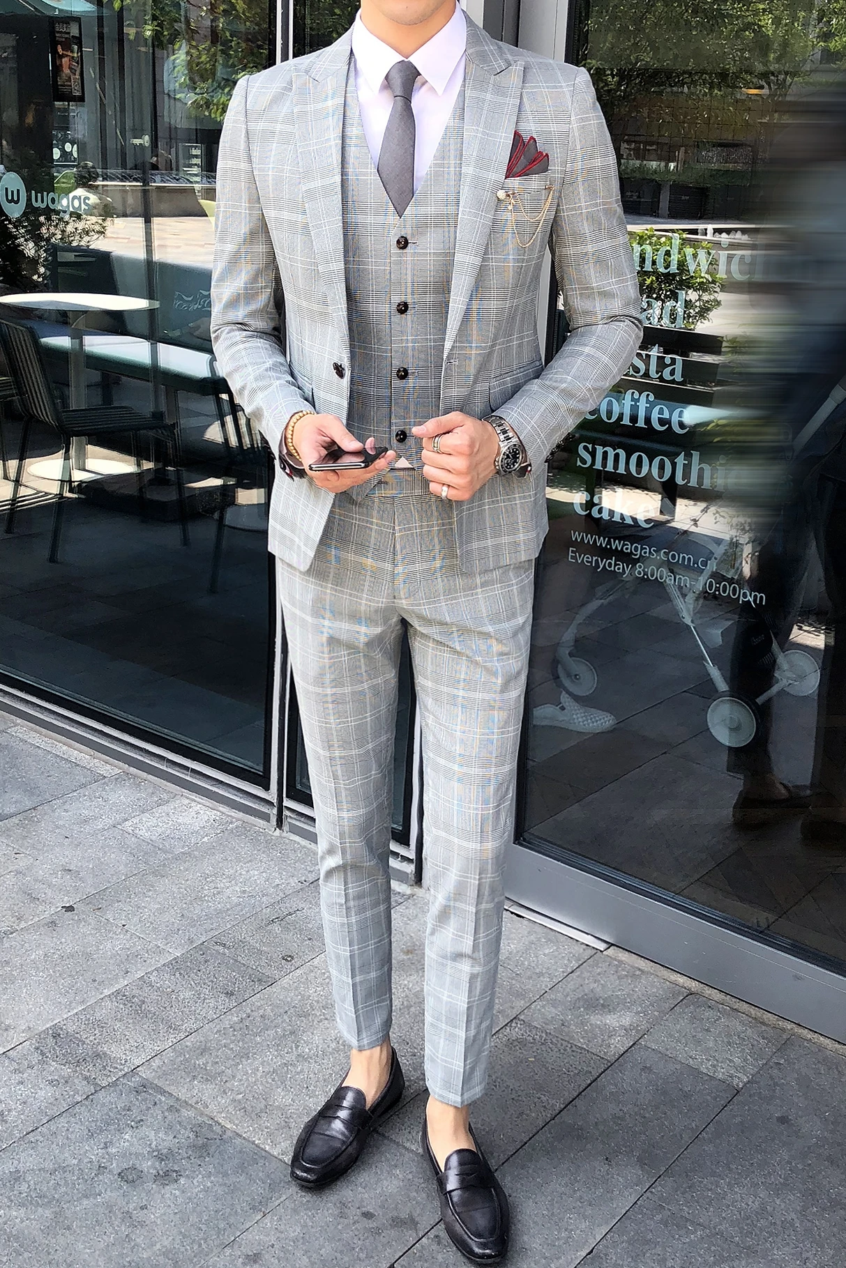 2019 Men's Business Casual Dress Single-breasted Summer Clothing Boutiquehigh quality Wedding Banquet  Suit Three-piece Suit.