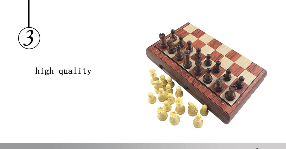 Easytoday Standard Chess Set Plastic Chess Board Magnetic Chess Pieces Table Entertainment Games Gift (3)