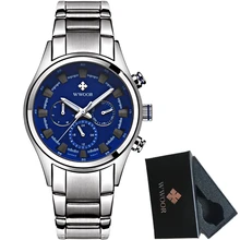 WWOOR Assista Men Marca de Luxo Casual Relógio de Quartzo Dos Homens Do Esporte Relógios de Aço Cheio de homens À Prova D’ Água Relógio Militar Relogio masculino