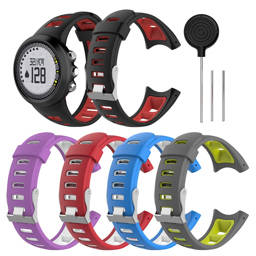 Men's Universal Dual Color Silicone Watch Band Watch Strap Wristband