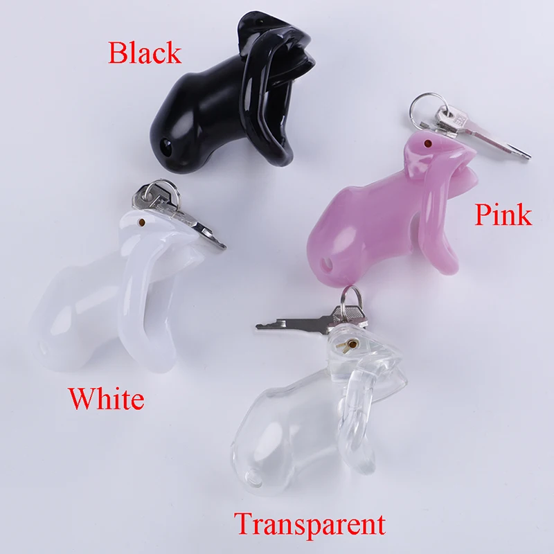 1PC Male Penis Chastity Holy Device Man Cages Bound Chastity Device Cage/ Lock Penis Bondage Resin Male Lock Cage 4 Colurs