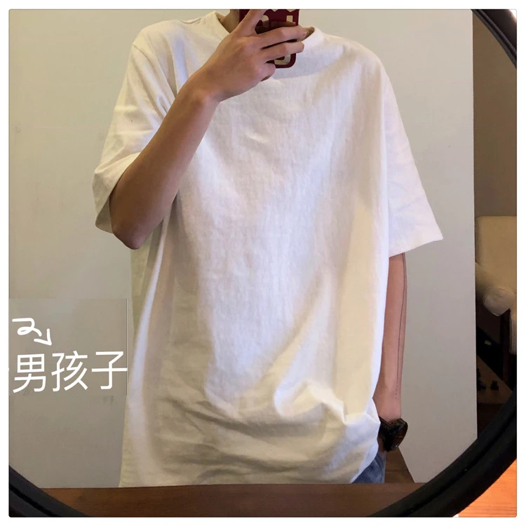 oversized Tee Shirt 7 Solid Color Basic T-shirts Women Casual Harajuku Summer long white black Tops Korean Hipster White T Shirt friends t shirt