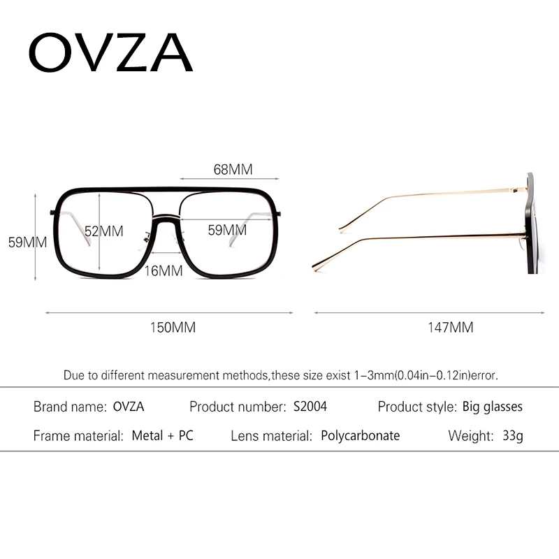 OVZA прозрачные белые оправы для очков женские большие оправы для очков мужские модные аксессуары Классический Прямоугольник S2004