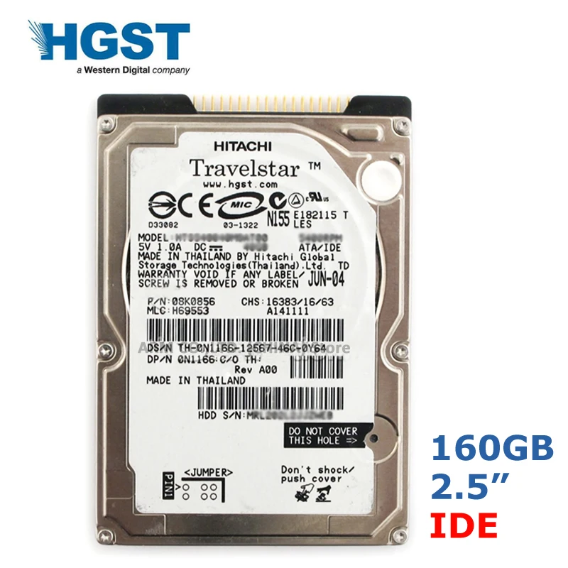 

HGST Brand 160GB 2.5" IDE PATA 5400-7200rpm HDD Internal Hard Drives disk for Laptop Notebook disco duro interno 9.5mm