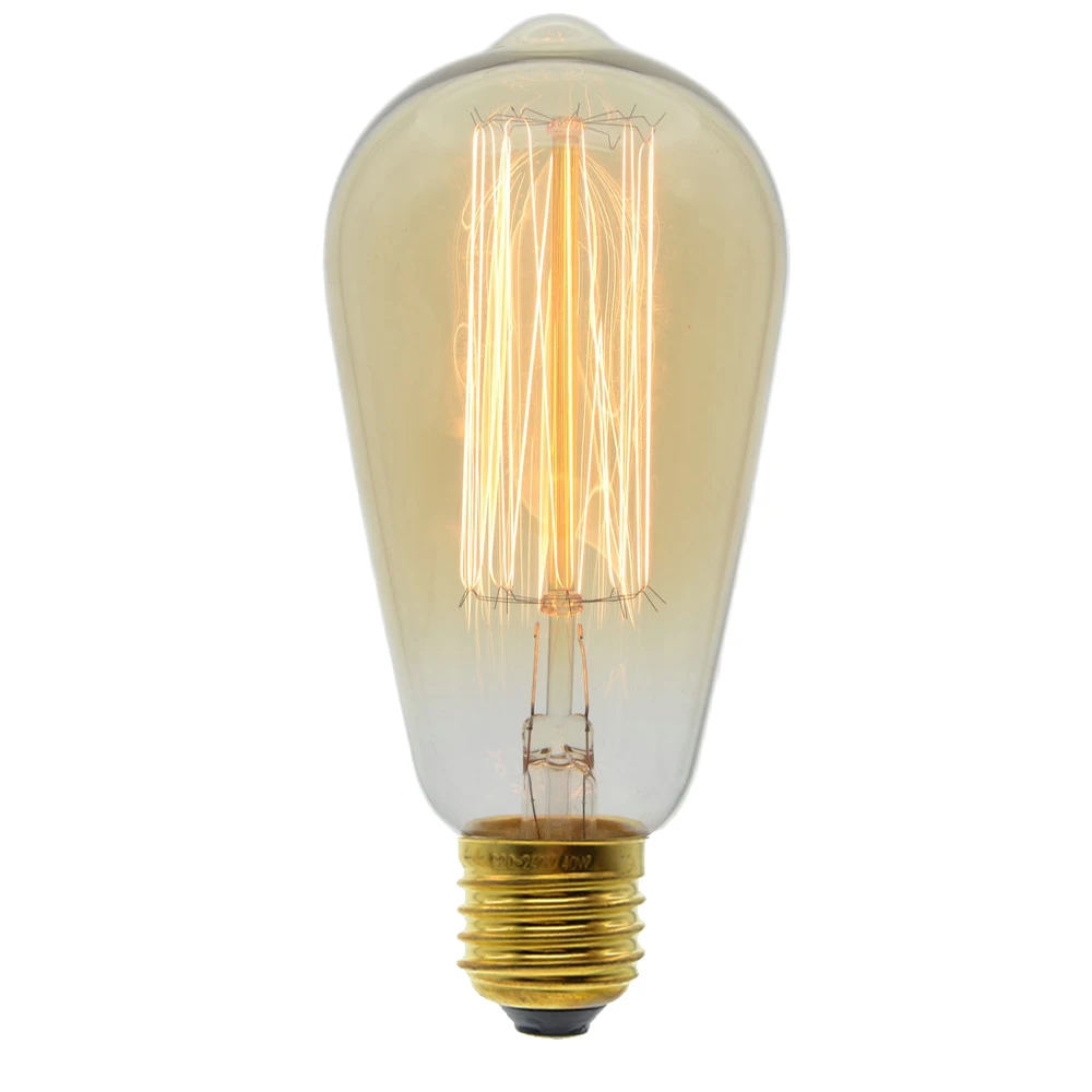 Лампы Эдисона из углеродного волокна 40/60 Вт 220 В E27 ST64|incandescent bulb|edison retrocarbon filament |