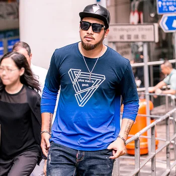 

tide brand large size men's T-shirt modal cotton oversized T-shirt spring and autumn models large long-sleeved T-shirt 7XL