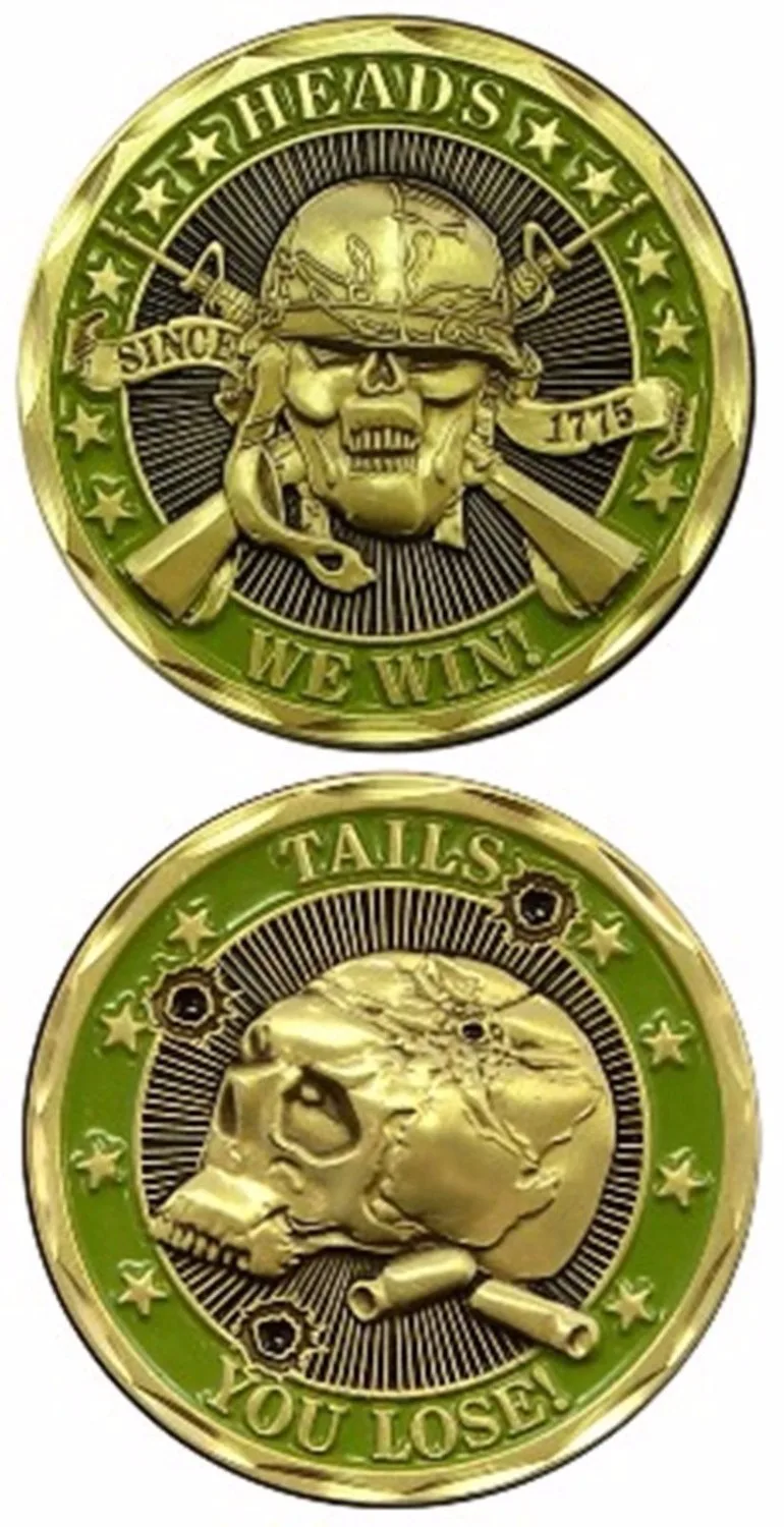 

Mouse over image to zoom US Marines Army Navy Police Air Force Heads We Win Military New Challenge Coin.,Free Shipping