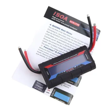 

FT08 150A High Precision Watt Meter and Power Monitor Volt Tester 0-60V for RC Car Drone Solar Energy Electric Vehicle Metering