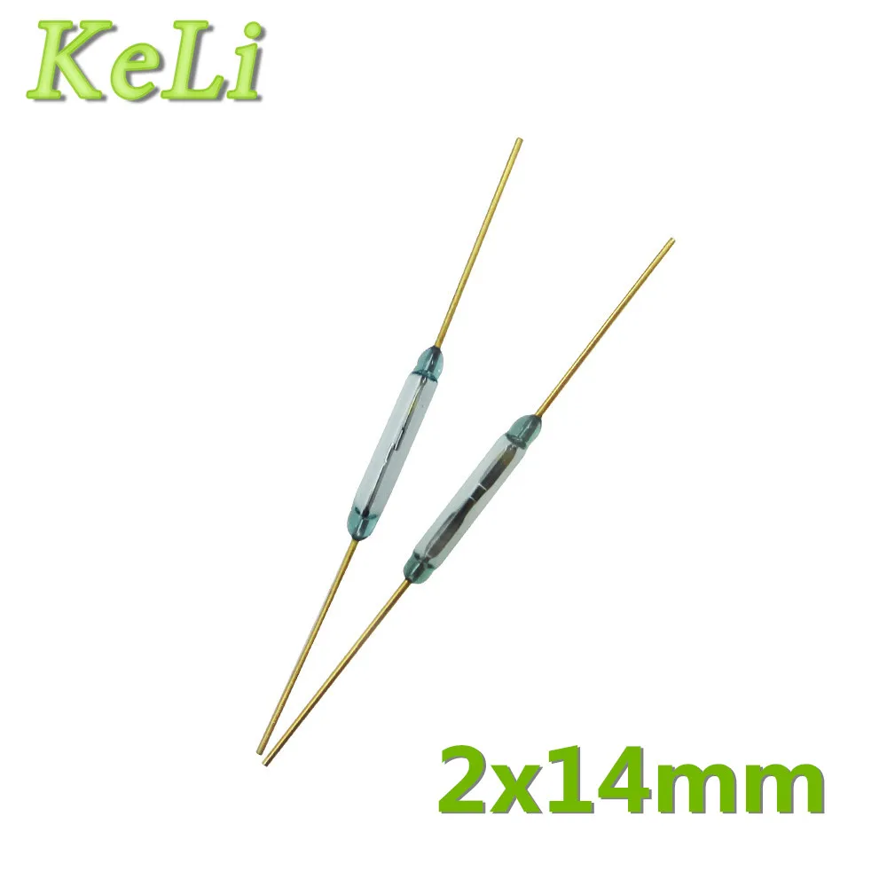

50PCS/LOT Reed Switch 2x14mm MKA14103 MKA-14103 GLASS Green normally open Low Voltage
