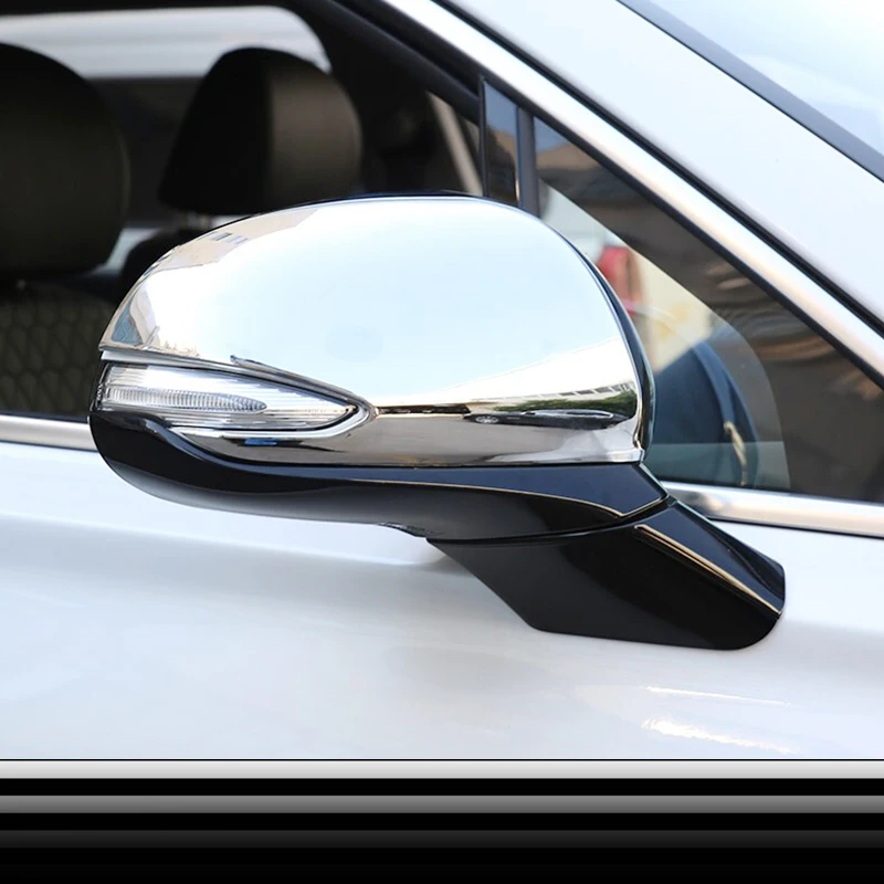 

ABS Chrome/Carbon Fibre For Hyundai Santa FE 2018 2019 Car rearview mirror cover Cover trim car styling Accessories 2pcs