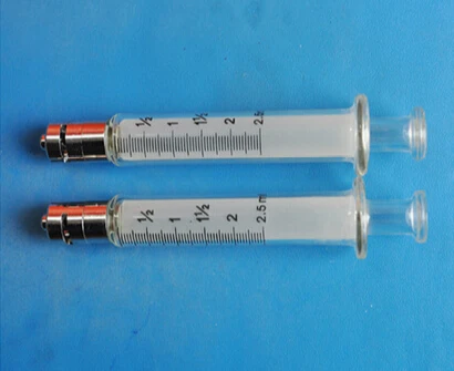 

2.5ML Glass syringe Luer Lock Head injector sampler dispensing with ink chemical medicine