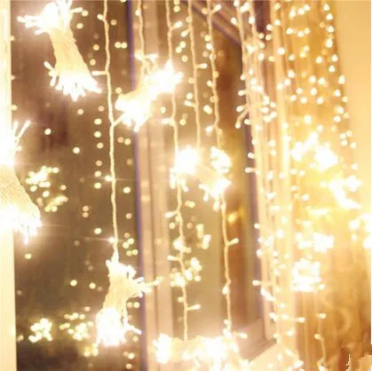 Рождественская светодиодная гирлянда 3 х2 м|luces decorativas|cortina de ledled christmas |