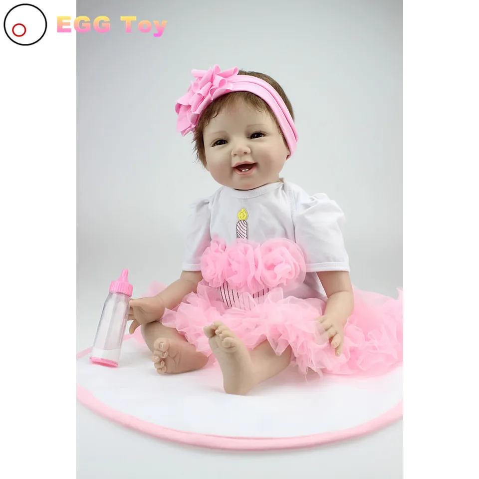 Reborn Babies 22inch Lifelike Baby Doll Silicone Doll Toy 55cm Play House Toy Birthday Gift Girl Brinquedod Princess Doll Reborn