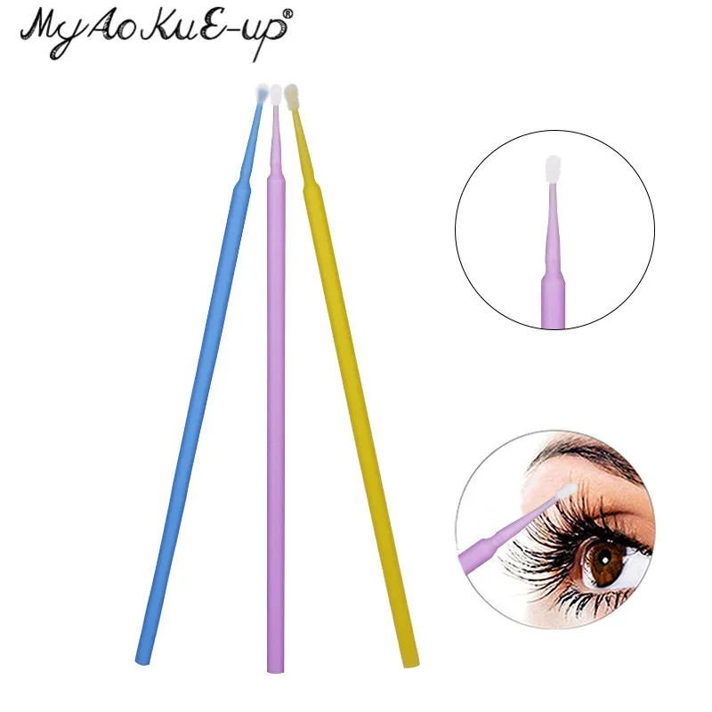 

Disposable 100pcs Eyelash Brushes Mini Eyelashes Extension brushes Make Up Tool Applicator Wand Mascara Microbrush Makeup brush