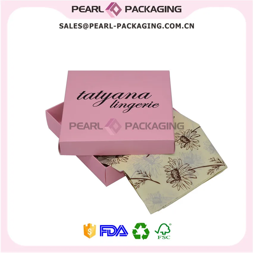 Pink Apparel Box, Custom Brand Logo Printed Lingerie Packaging Gift