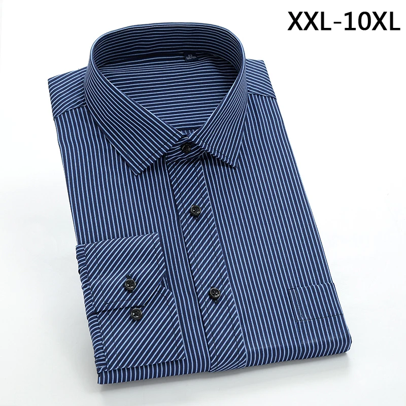 Новинка, осенняя Клетчатая Мужская хлопковая рубашка, официальная одежда, рубашки, очень большие, плюс размер, XXL-4XL, 5XL, 6XL, 7XL, 8XL, 9XL, 10XL