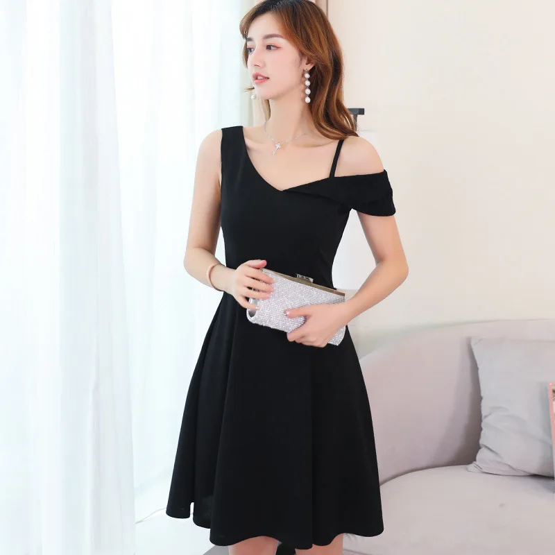 

Bohemia Sexy Chiffon Women Dress 2019 Summer Style Casual off the Shoulder V neck Slim Dresses White Black Vestidos