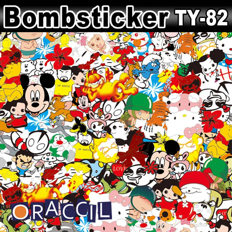 Car Sticker Bomb Graffiti Vinyl Wrap Car Film Customed Design 1.52x30m