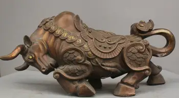 

19'' China Art Sculpture Chinese Zodiac Cattle Bronze Statue
