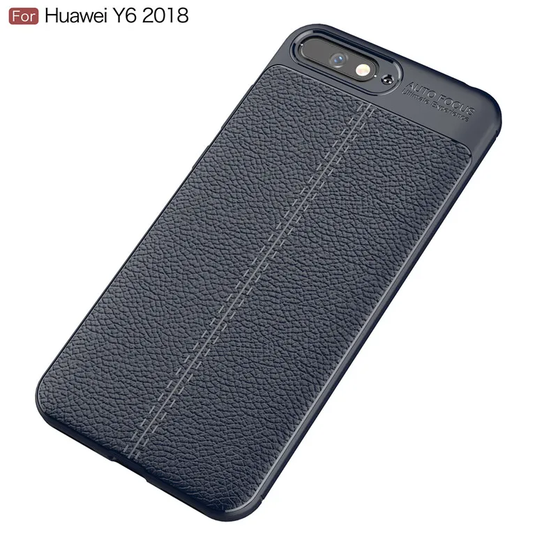 Luxury Shockproof Soft TPU Case For Huawei Y6 2018 Phone Back cover Leather for Huawei Y6 2018 Case Silicone Cover 5 (15)