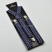 Для женщин/мужчин/скобы для взрослых Эластичный горошек Slim "матроска" синего цвета на подтяжках, ширина 1 дюйм, широкий смешать в форме буквы У на спине подтяжки, D02