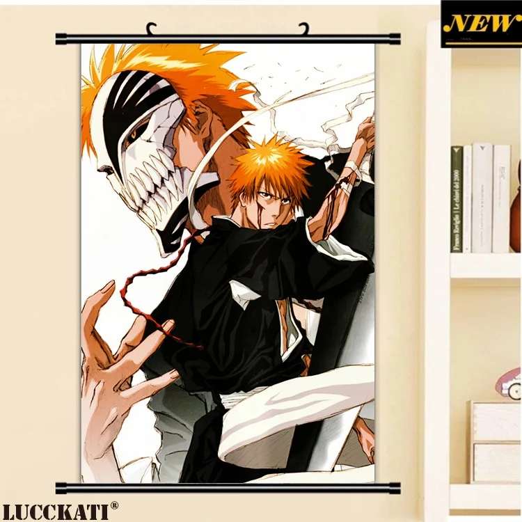 

40X60CM BLEACH Tite Kubo Series Games Ichigo Gotei 13 cartoon male anime wall picture mural scroll cloth canvas painting poster