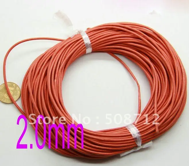 

Free ship!!! 2mm orange color leather cord jewelry findings round leather cord 100meters/roll