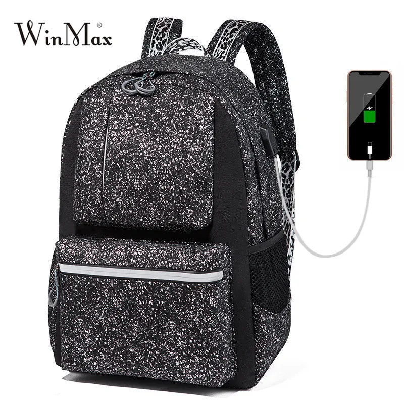 Winmax НОВЫЙ Для женщин Для мужчин школьный рюкзак аниме Световой USB зарядка ноутбук рюкзак для подростка Anti-theft школа для мальчиков сумки