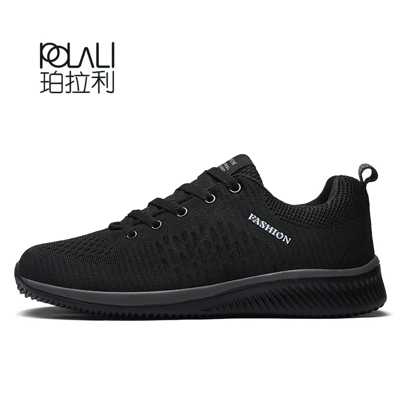 Running Shoes For Men Sneakers Comfortable Sports Shoes Male Outdoor Lightweight Walking Men Shoes Breathable Hombre Zapatillas - Color: Black