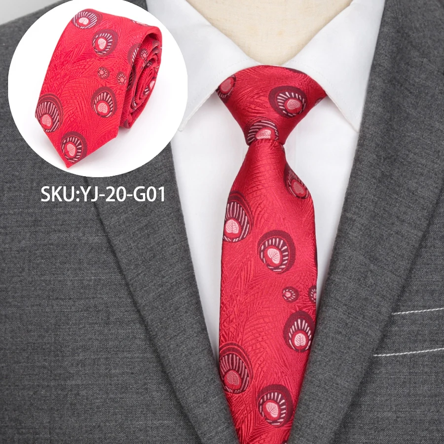 Men Tie Flower Skinny Ties JACQUARD WOVEN Peacock Fashion Business Suit Wedding Party Gravata Bowtie Male Dress Shirt Necktie