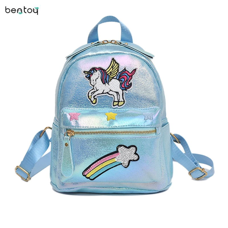 

New 2019 Women Unicorn Leather Backpack Children SchoolBags For Teenager Girls Small Shoulder Bag Cute Travel Mini Backpack