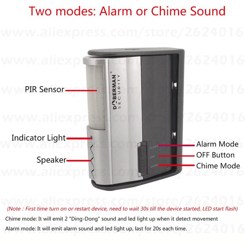 Doberman Security Motion Sensor Home Security Alarm Sensor Detector Infrared Motion Alarm Chime Ir Doorbell Alarm Welcome Chime Chimes Aliexpress