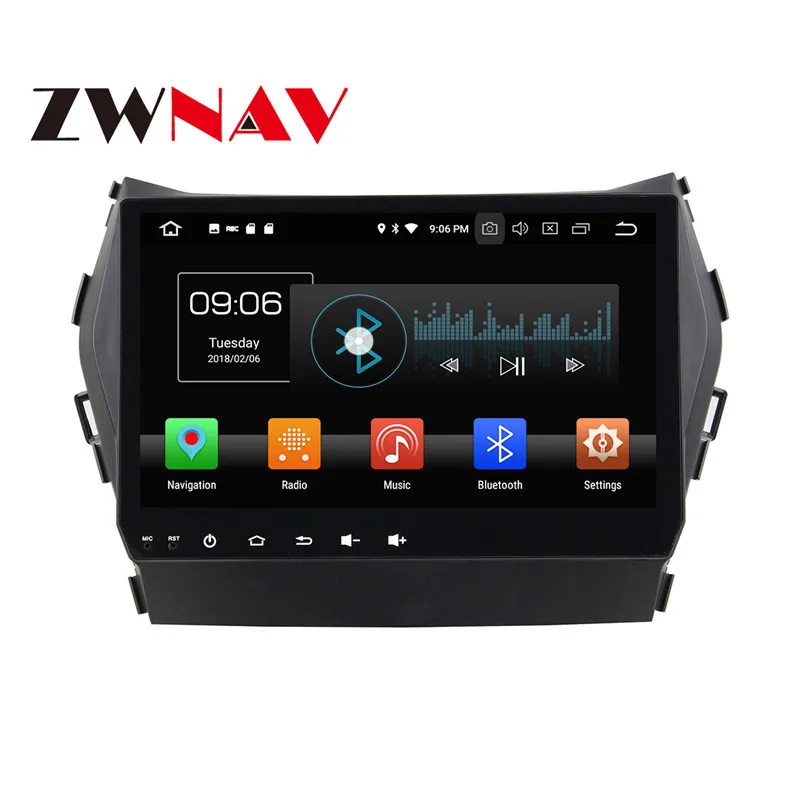 Top Android 8 4+32G Car DVD Player GPS navigation For Hyundai IX45 Santa fe 2014-2015 head unit multimedia player tape recorder 0