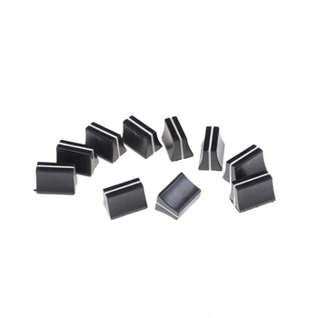 

New 10pcs Black Slide Potentiometer Mixer Fader Knob 19mmLx12mmW For 4mm Shaft WF Switch Cap