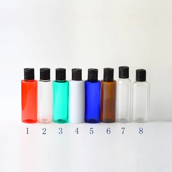 

50pcs 120ml empty shampoo lotion plastic bottles,empty liquid soap travel bottles with disc top cap, cosmetic packaging