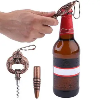 

Creative Corkscrew Wine Beer Opener 2 in 1 Bottle Opener Skull Red Wine Zinc Alloy Bottle Opener Classic Vintage Home Bar Tools